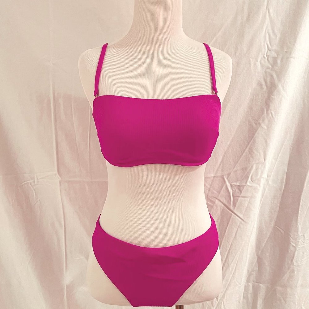 Target Bright Purple Bandeau Swimsuit Set
